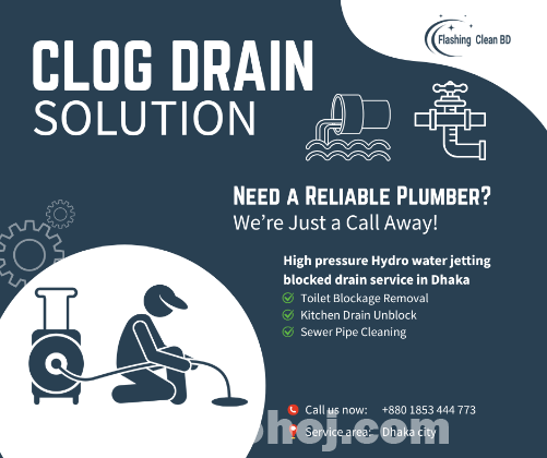 Clog Drain & Pipe Cleaning Service in Mohakhali, Dhaka